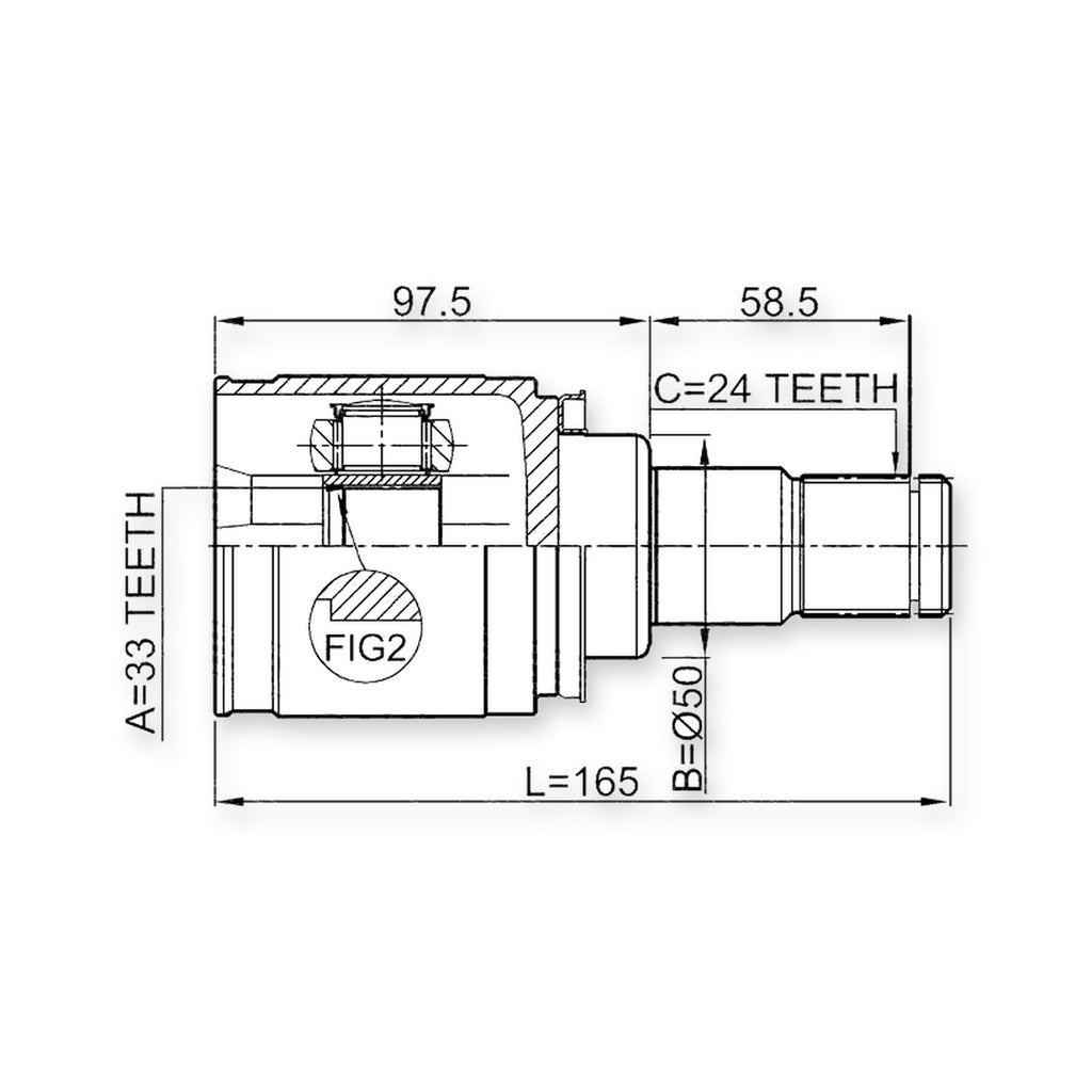 Mitsubishi Galant Fortis/Lancer E Front Left CV Joint 33X50X24