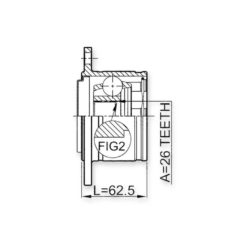 Chrysler Import Front Right CV Joint 26X110