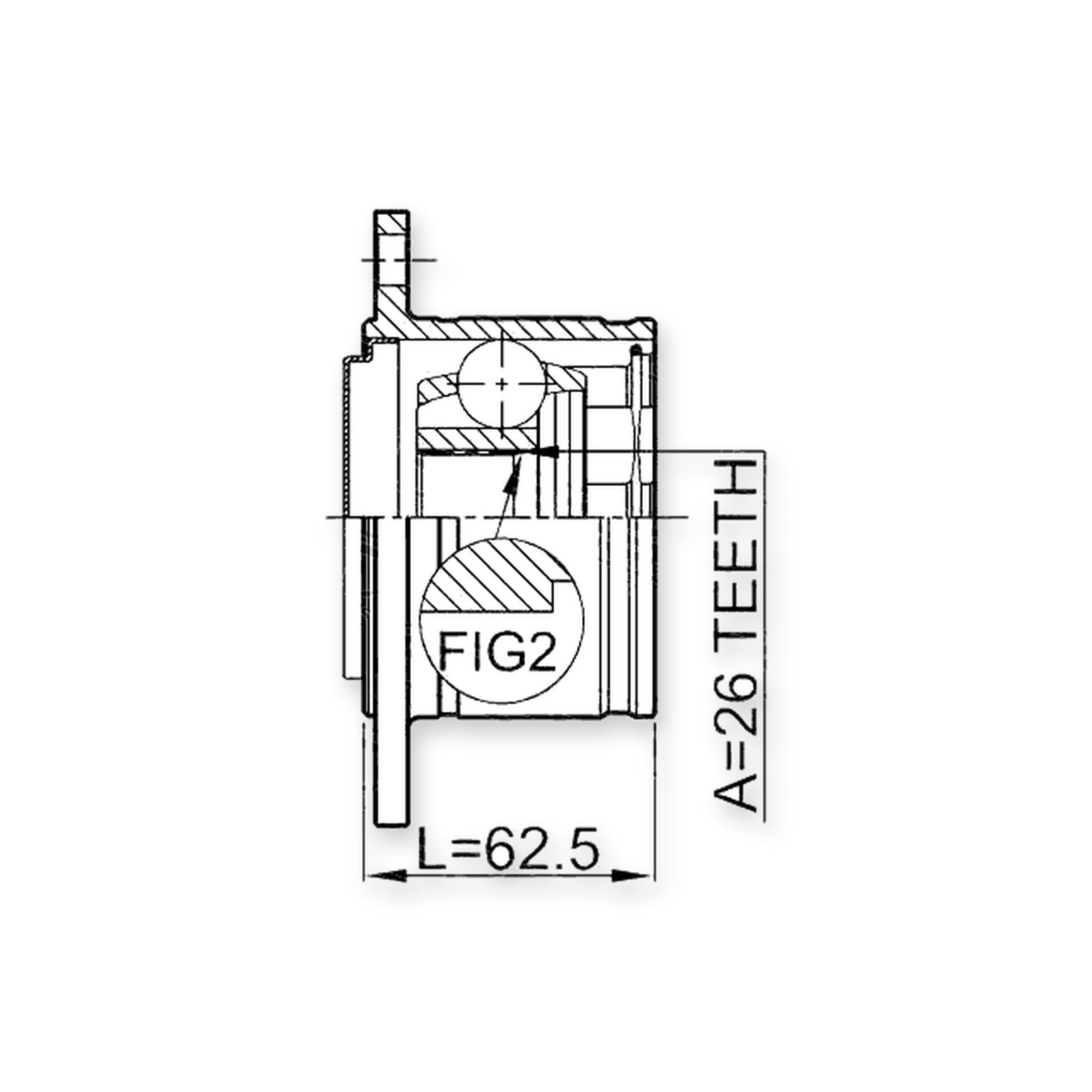 Chrysler Import Front Right CV Joint 26X110