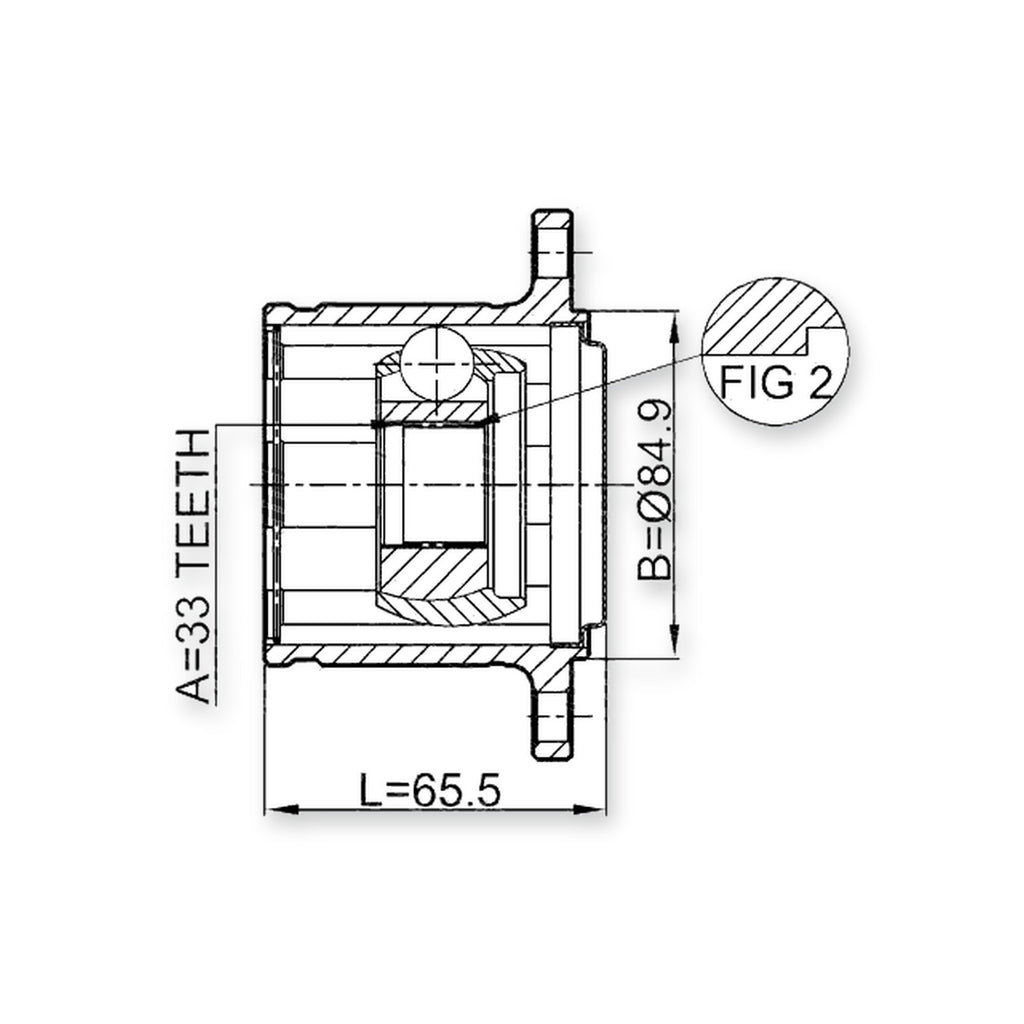 Mitsubishi L200 Front Right CV Joint 33X84.9