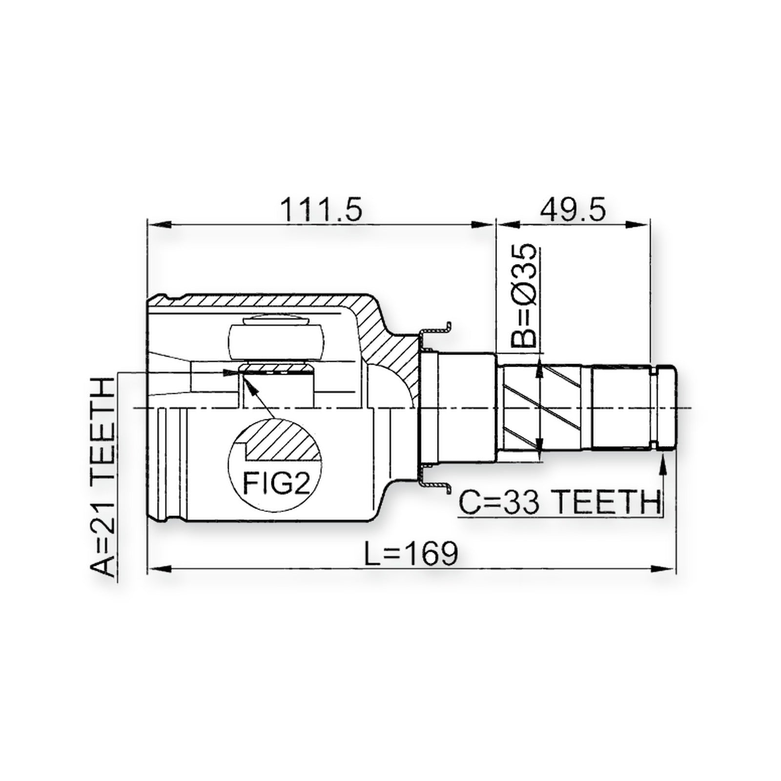 Mitsubishi Colt Z32A/Z34A/Z36A/Z3 Front Inner CV Joint 21X35X33