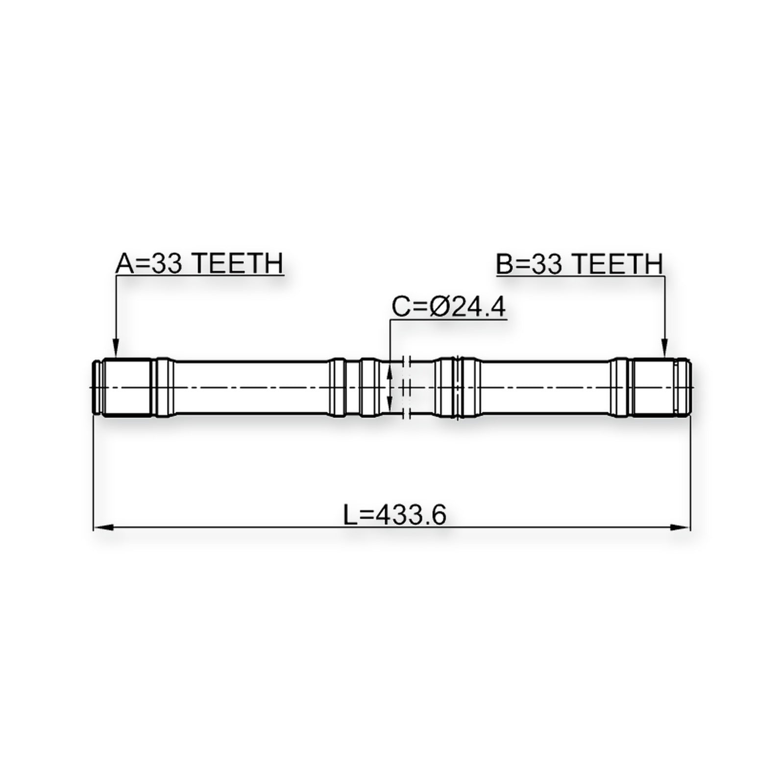Mitsubishi Asx Front Left Axle Half Shaft 33X433.4X33