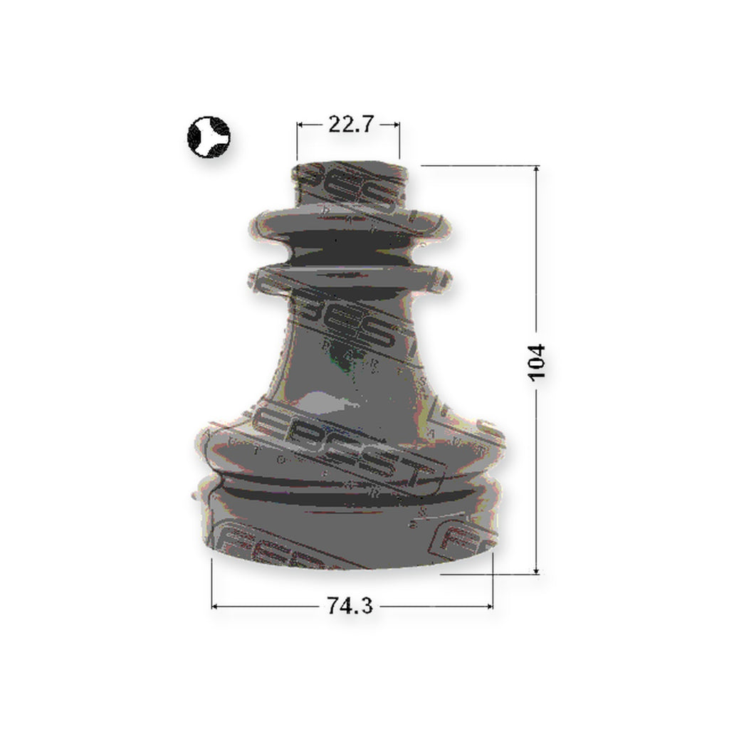 Mitsubishi Carisma DA1-6A Inner Boot CV Joint Kit 74.3X104X22.7