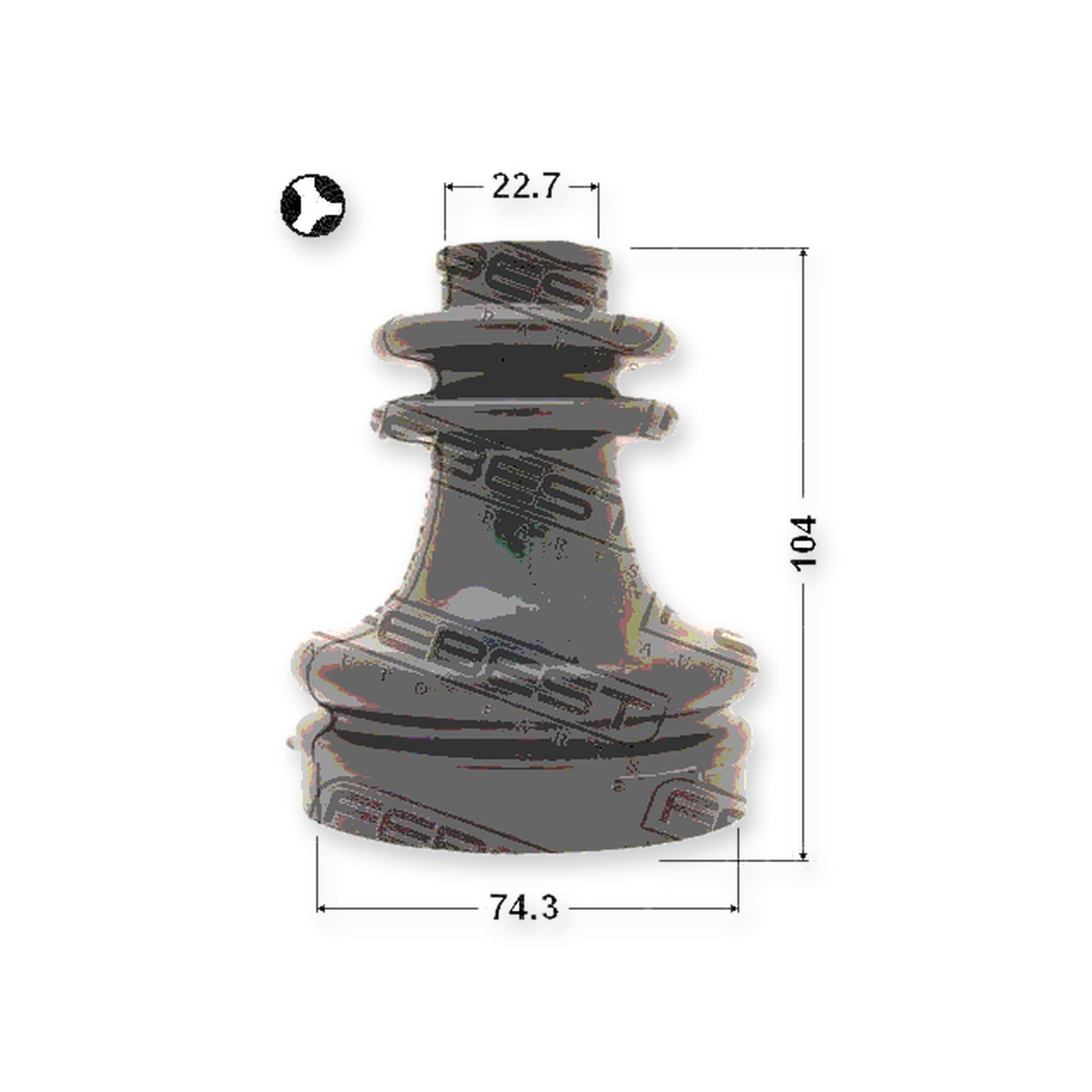 Mitsubishi Carisma DA1-6A Inner Boot CV Joint Kit 74.3X104X22.7