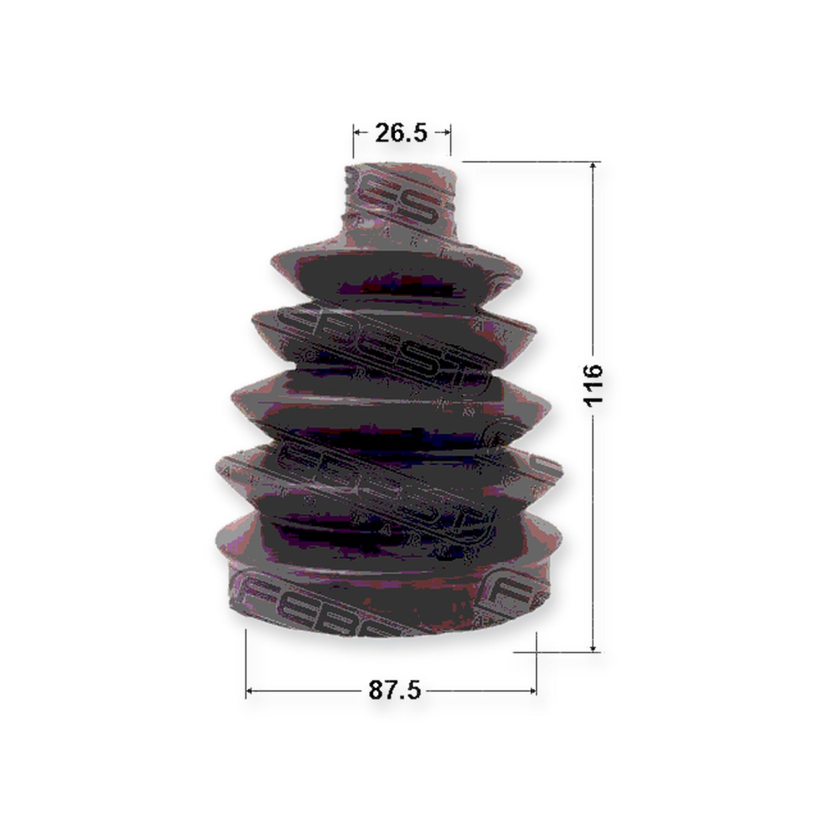 Mitsubishi Eclipse Outer Boot CV Joint Kit Pvc 87.5X116X26.5
