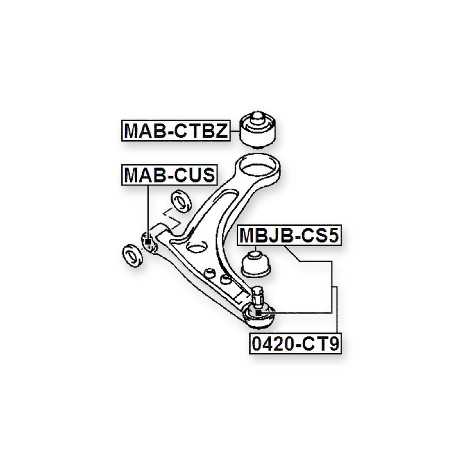 Mitsubishi Lancer Cedia Front Lower Ball Joint Arm
