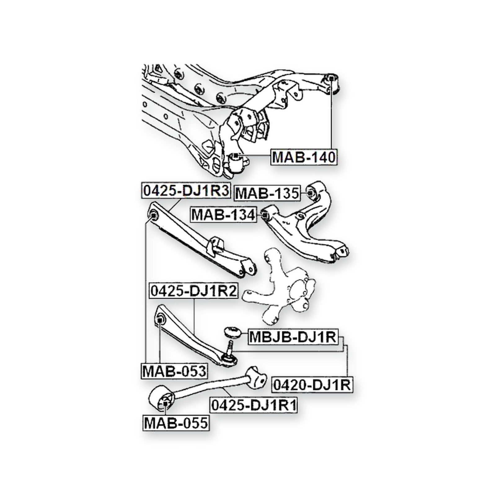 Mitsubishi Eclipse Rear Lower Ball Joint Arm