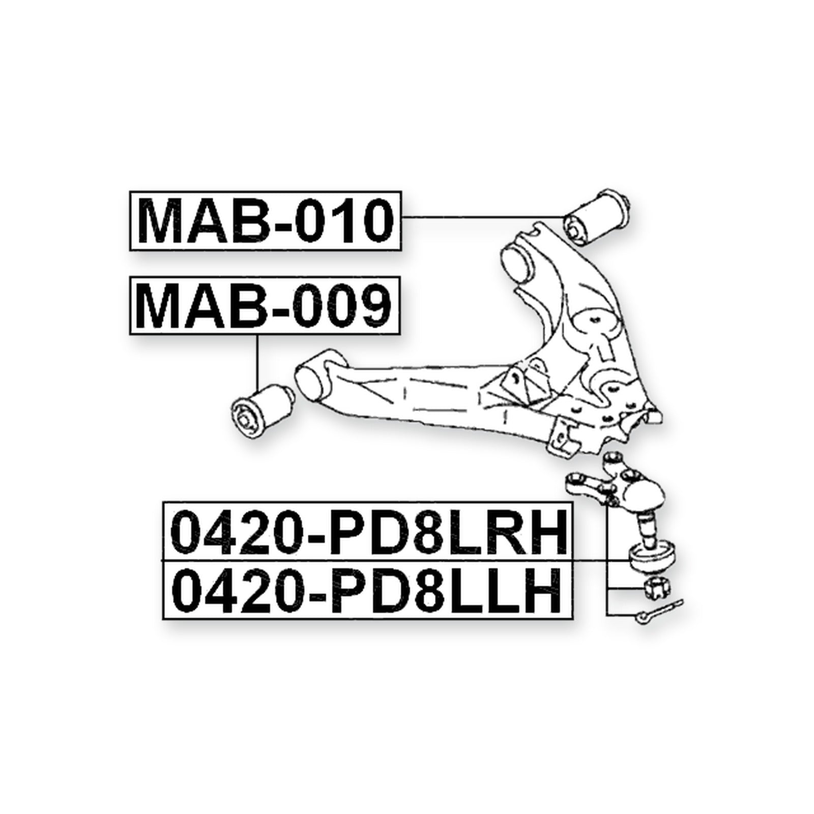 Mitsubishi Delica PD4W/PD6W/PD8W Front Right Ball Joint
