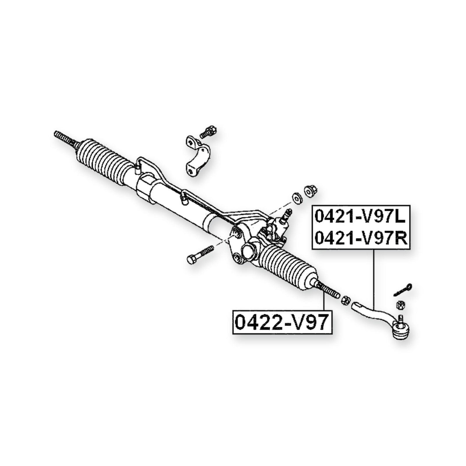 Mitsubishi Montero V97W Front Left Steering Tie Rod End