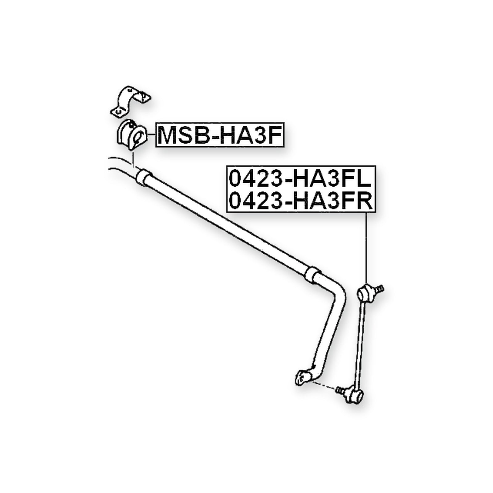 Mitsubishi I HA1W Front Right Sway Bar Link