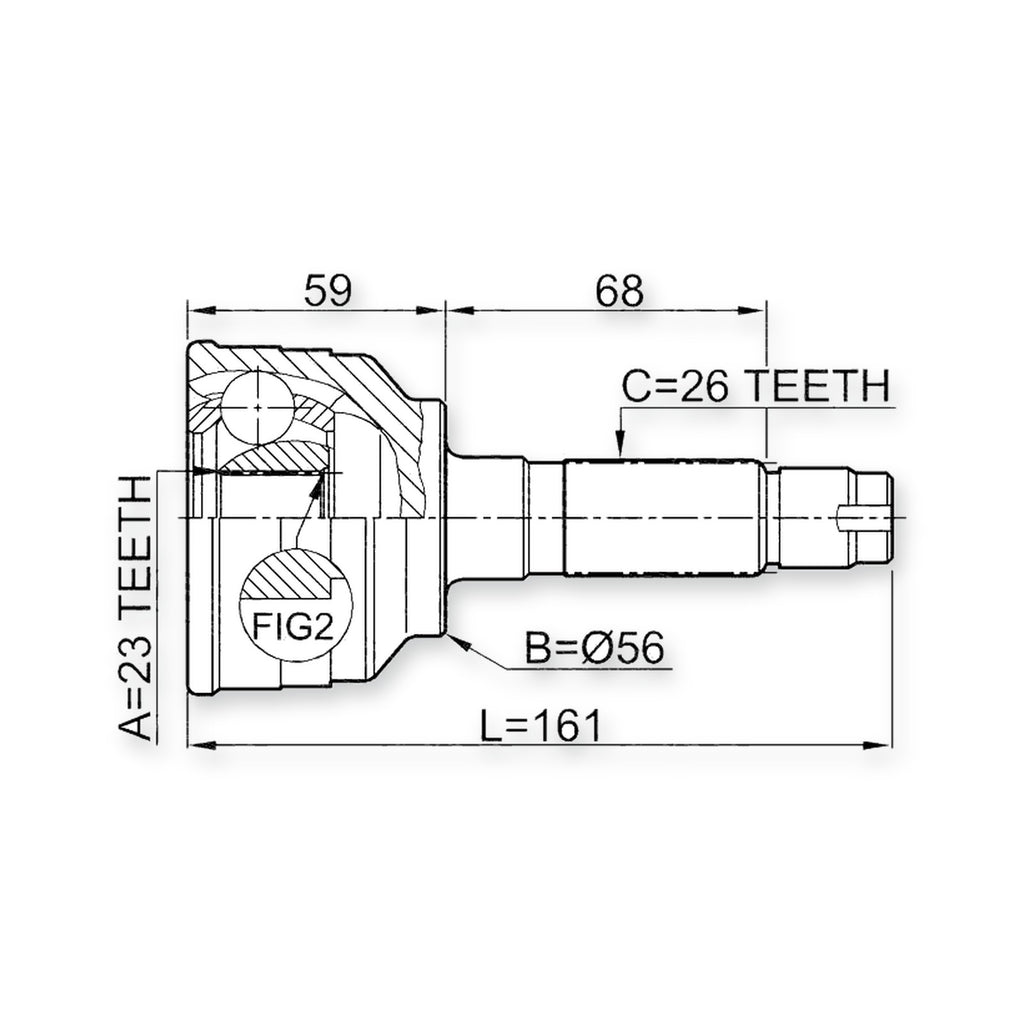 Mazda Mpv Lw Front Outer CV Joint 23X56X26