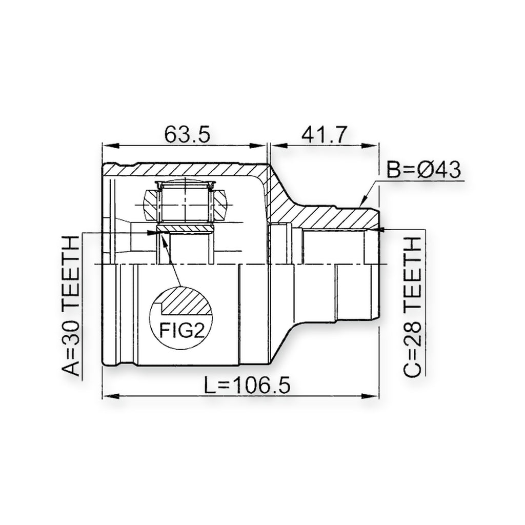 Mazda 626 Gf Front Right CV Joint 30X43X28