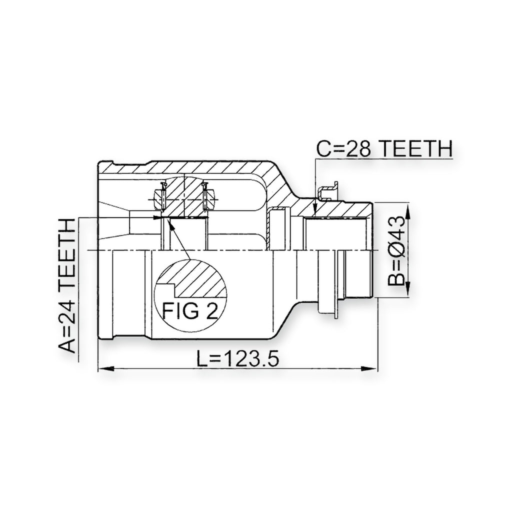 Ford Transit TT9 Front Right CV Joint 24X43X28