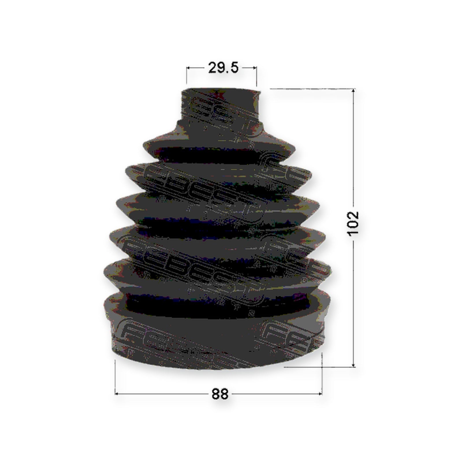 Mazda BT-50 Outer Boot CV Joint Kit Pvc 88X102X29.5