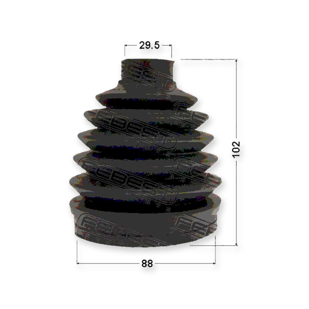 Ford Everest Outer Boot CV Joint Kit Pvc 88X102X29.5