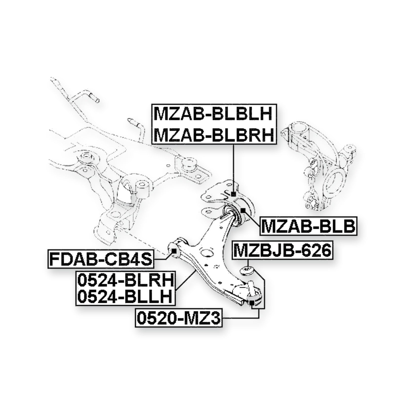 Mazda Axela Sedan & Sport Front Left Control Arm