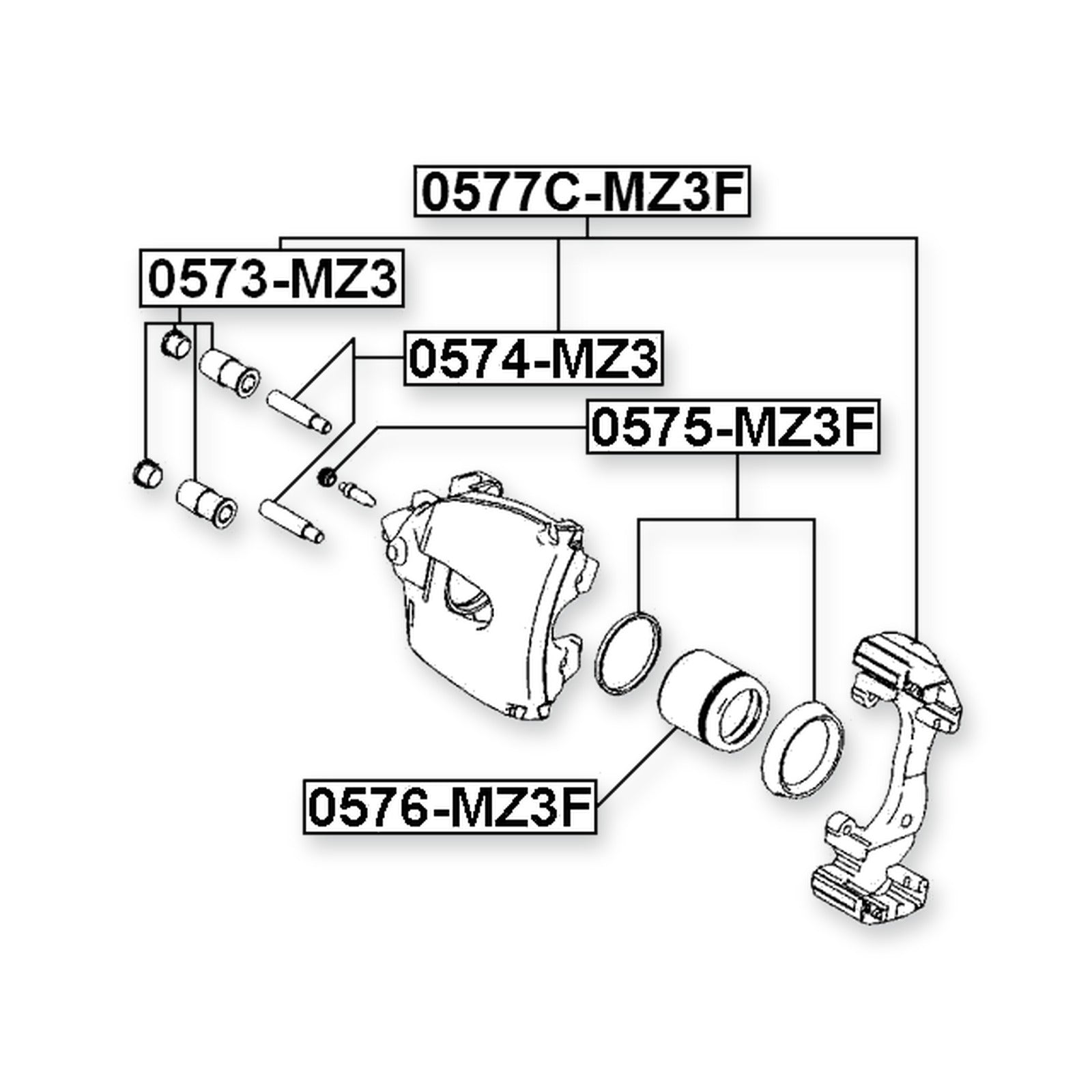 Ford C-Max Front Brake Caliper Repair Kit (Set For One Side) & More