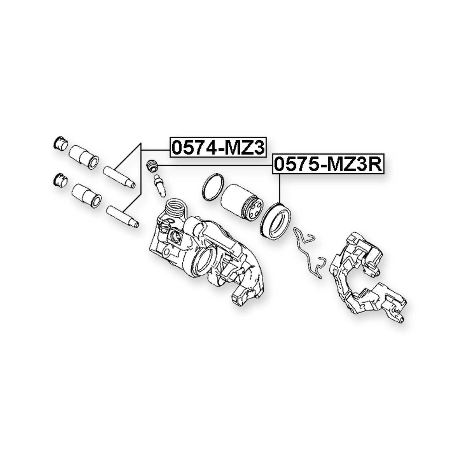 Mazda Axela Sedan & Sport Rear Brake Caliper Repair Kit (Set For One Side)