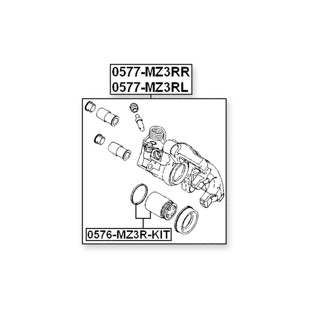 Volvo C30 Rear Repair Kit, Caliper Piston With Mechanism D38