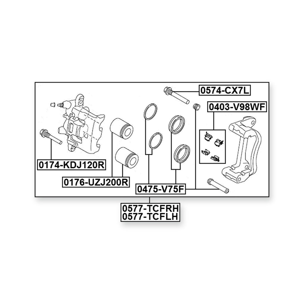 Mazda CX-9 Front Right Brake Caliper Assembly (With Bracket)
