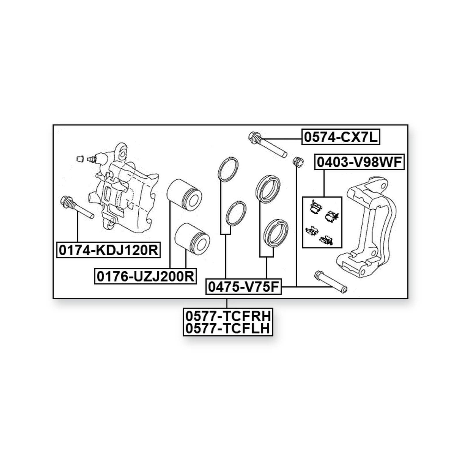 Mazda CX-9 Front Right Brake Caliper Assembly (With Bracket)