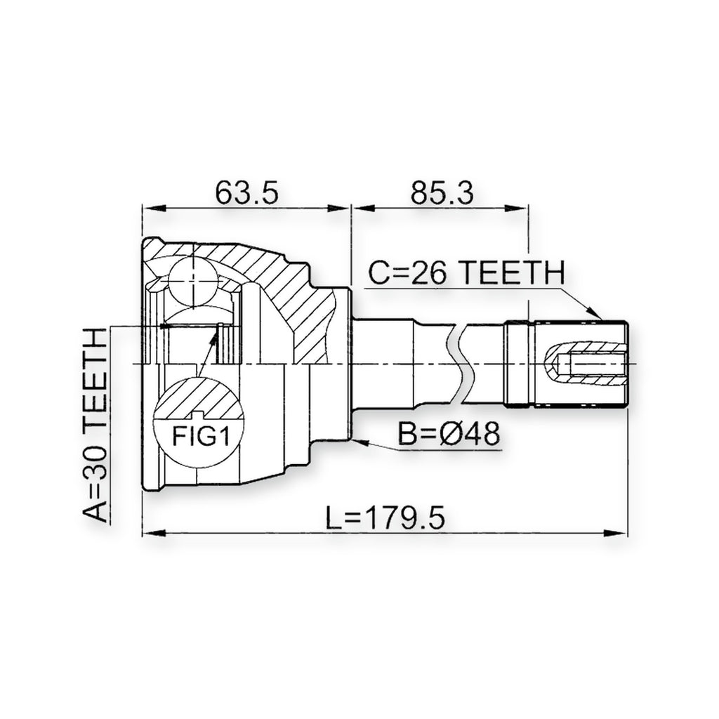 Suzuki Escudo SQ416V-3 Front Outer CV Joint 30X48X26 1998-2006