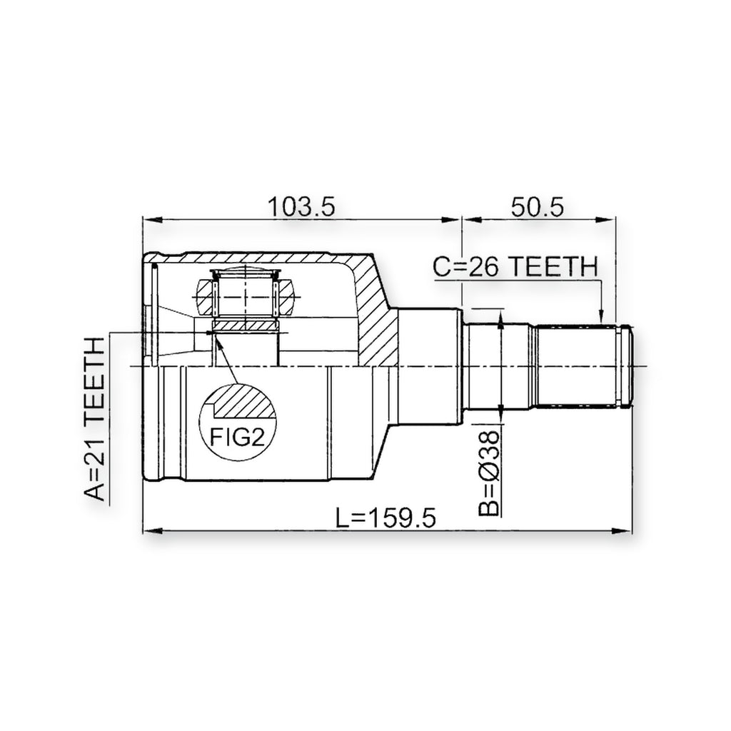 Suzuki Liana RH413/RH416/RH41 Front Left CV Joint 21X38X26 2001-2008