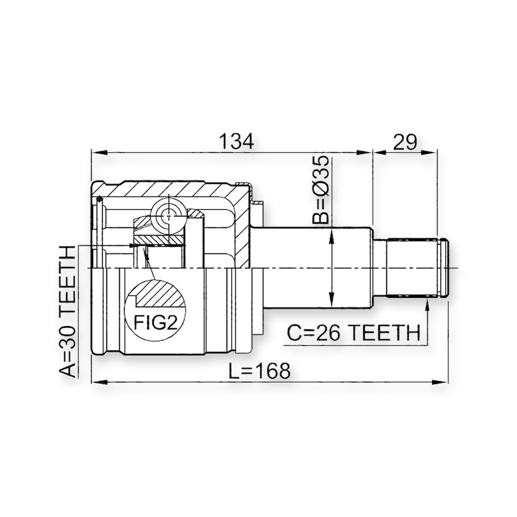 Chevrolet Tracker Front Right CV Joint 30X35X26