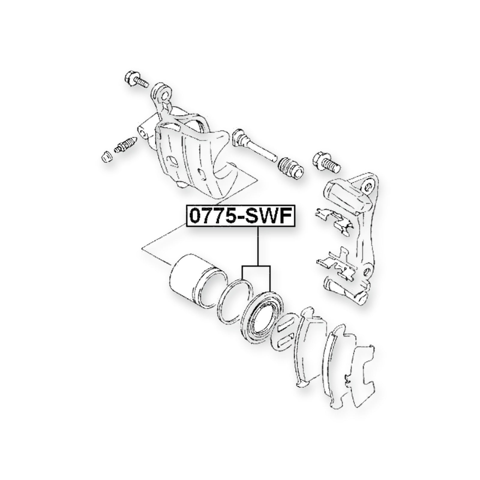 Mitsubishi I HA1W Front Brake Caliper Repair Kit (Set For One Side) & More