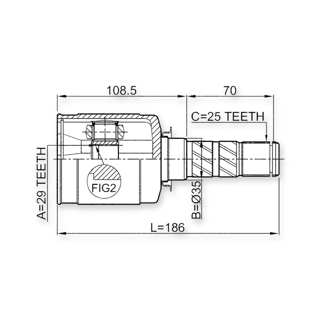 Subaru Impreza G11 Front Inner CV Joint 29X35X25