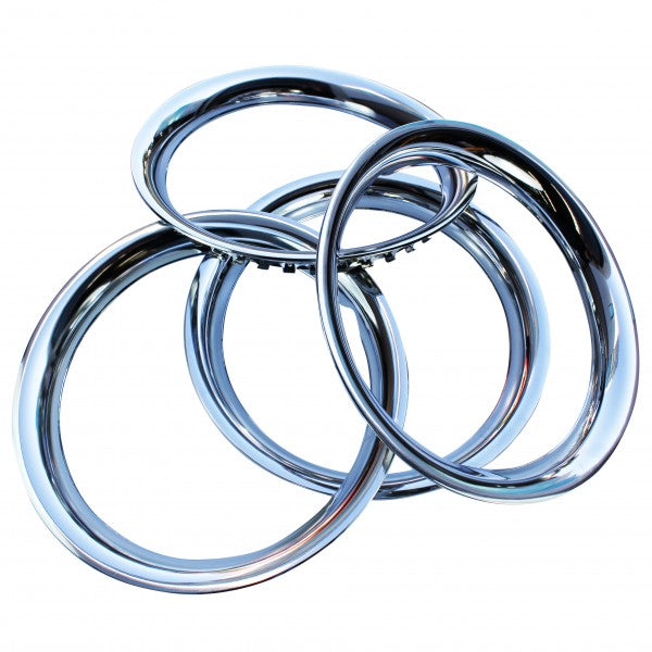 TFI Racing Wheel Trim Rings Beauty (Band) 14" set 4. Steel Finish Band Ring