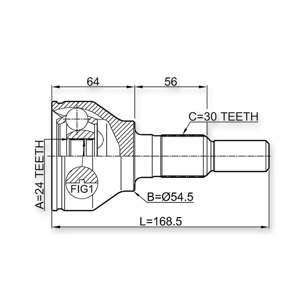 Saturn Vue Front Outer CV Joint 24X54.5X30