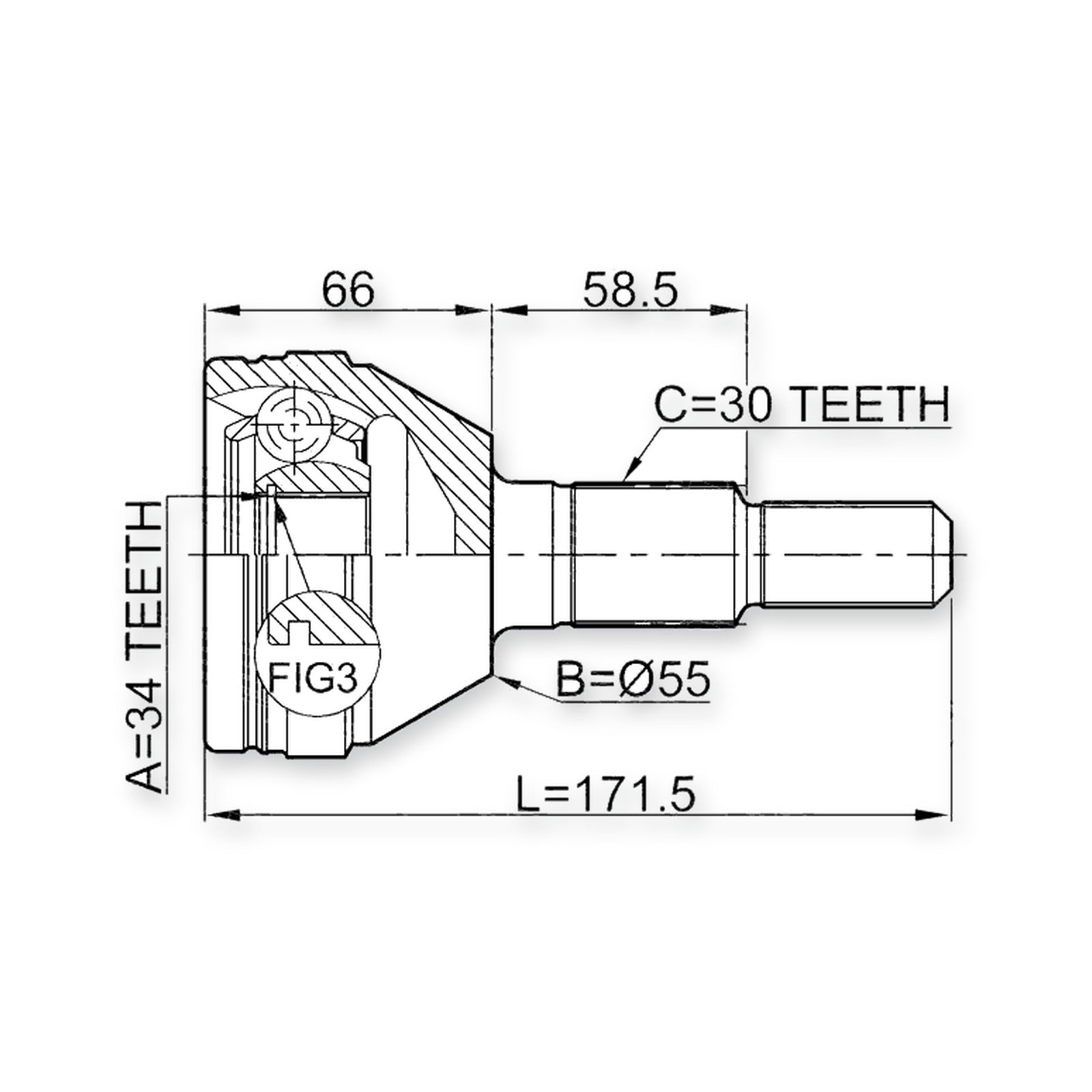 Holden Captiva Front Outer CV Joint 34X55X30 & More