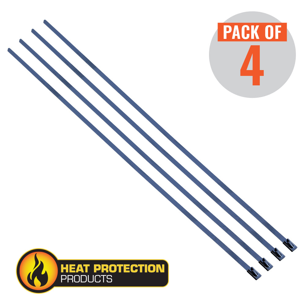 Heat Protection Exhaust Wrap Locking Ties 200mm (8 Inch) Long Heavy Duty Qty 4