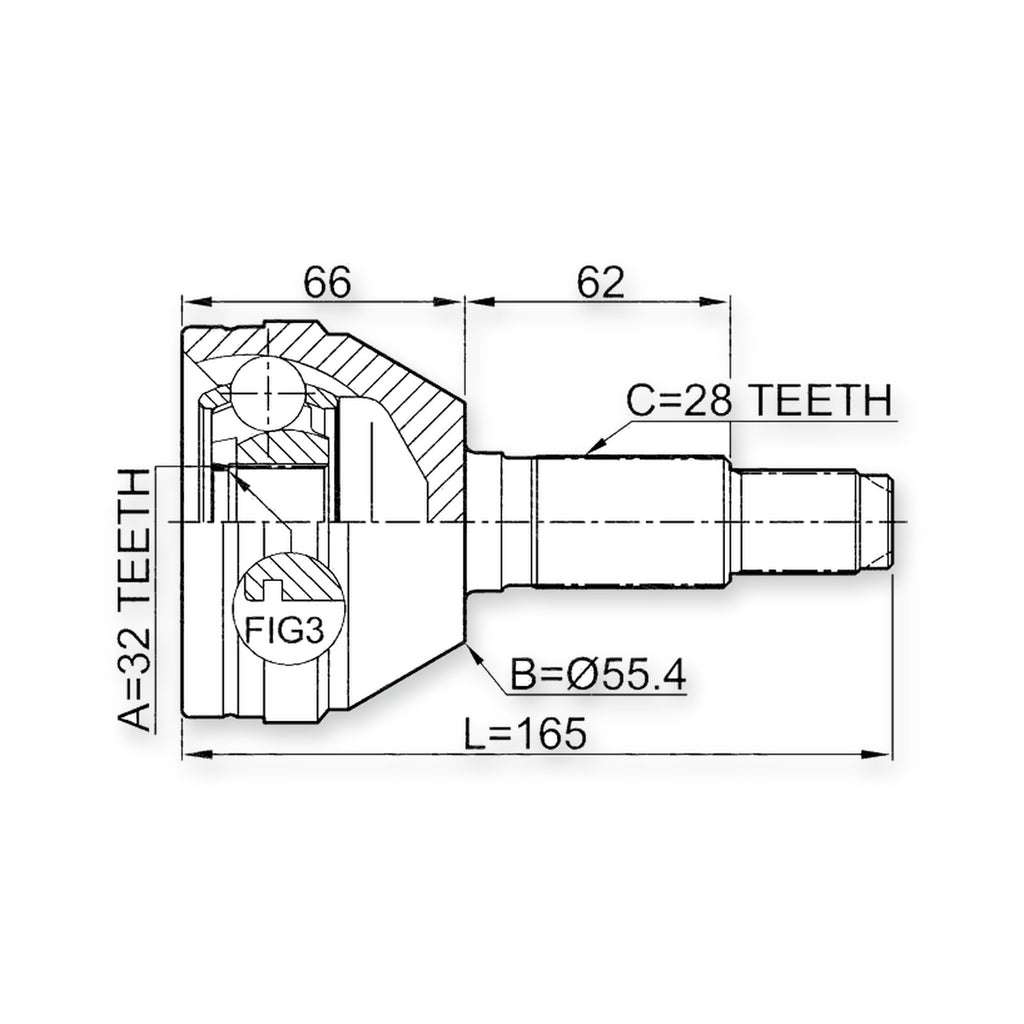 Holden Epica Front Outer CV Joint 32X55.4X28