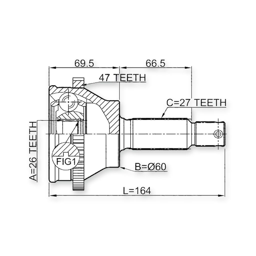 Kia Magentis Front Outer CV Joint 26X60X27