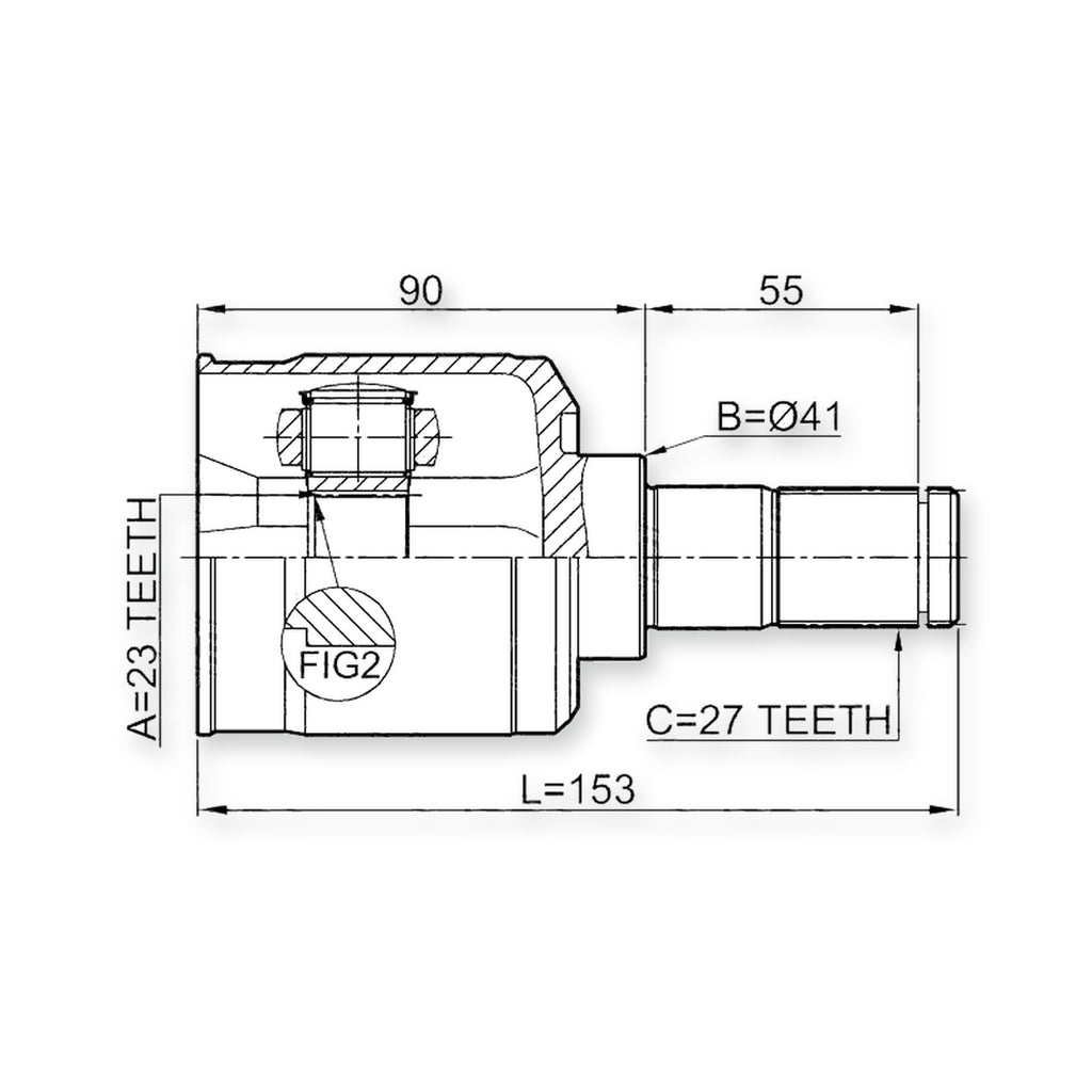 Hyundai Click Front Left CV Joint 23X41X27 o 2006