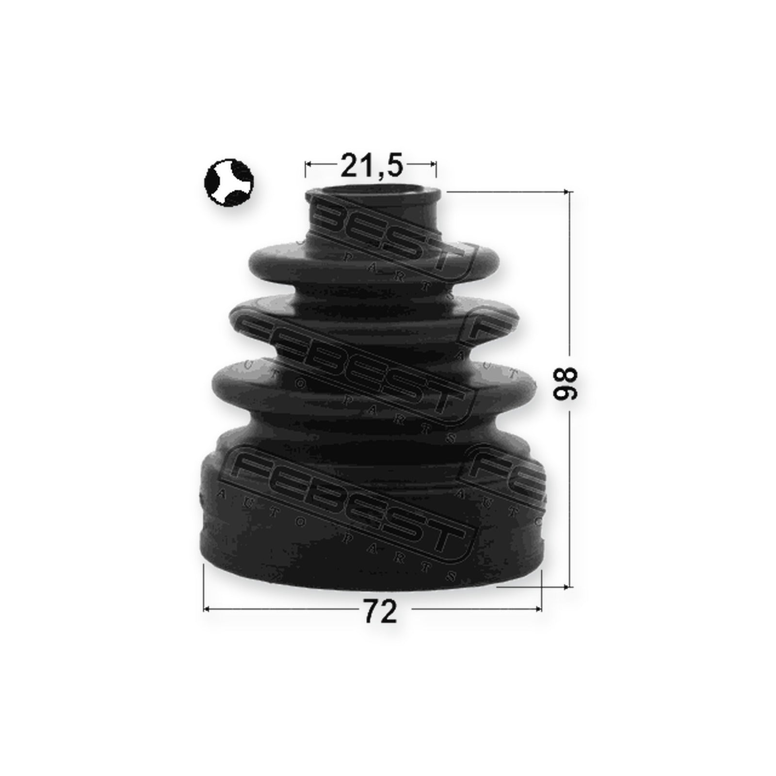 Kia Ceed Inner Boot CV Joint Kit 72X98X21.5
