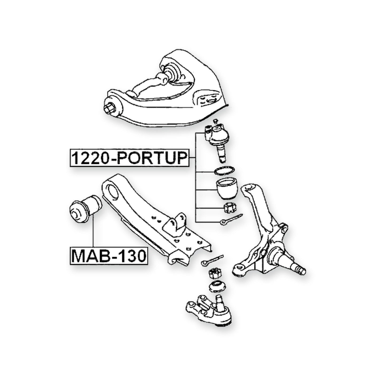Mitsubishi Delica P05W/P15W/P25W/ Front Upper Ball Joint Arm