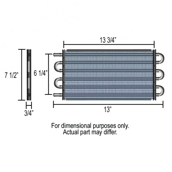 Derale 6 Pass 13"x7-1/2"x3/4" Aluminum Transmission Cooler Kit