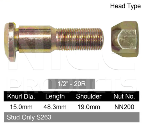 Nissan Wheel Stud & Nut Set Patrol 160 / Patrol G20-G60