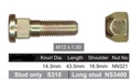 Mitsubishi Wheel Stud & Nut Set Galant HJ-HH