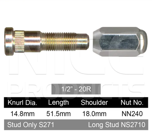 Saab Wheel Stud & Nut Set 900 / 95 / 96 / 99