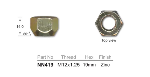4x Subaru Wheel Nut 1400 A22 / 1400 A22 frt disc / 1600 Leone / 1600 4WD & More