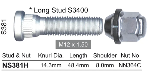 Hyundai Wheel Stud & Nut Set Trajet Steel Wheels