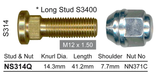 Hyundai Wheel Stud & Nut Set Terracan Alloy Wheels
