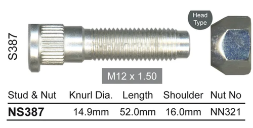 Ford Wheel Stud & Nut Set Taurus DN DP