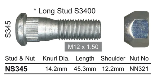 Toyota Wheel Stud & Nut Set KDH222 / KZH106 Steel Wheels / LN46 All 4WD & More