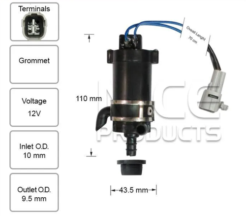 Headlight Washer Pump for Mitsubishi Pajero NP NS NT NW (10/02 – 09/13)