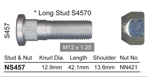Nissan Wheel Stud & Nut Set Skyline R31 / Pulsar N13 / 200SX S14 & More